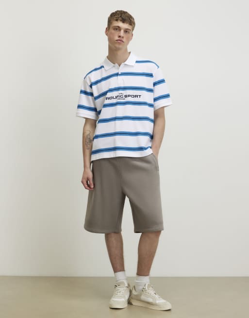 River Island Regular fit prolific stripe polo shirt in white , 3 of 4