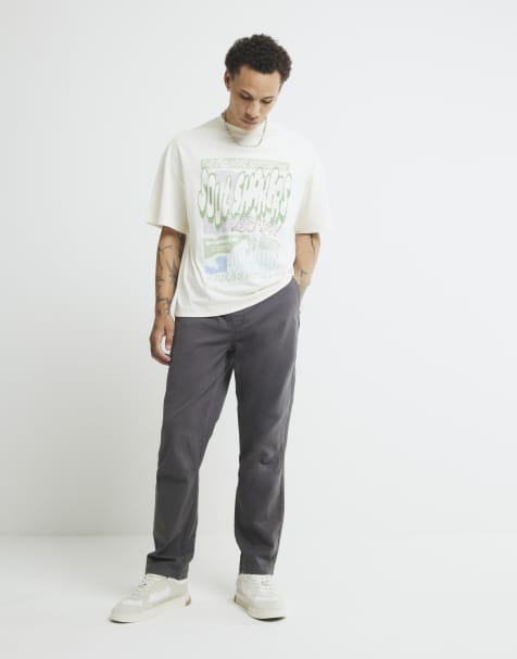River Island Regular fit pull on joggers in grey - dark - view 1