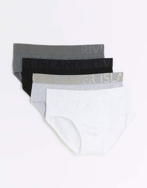 River Island Regular fit ri brief multipack in grey - marl