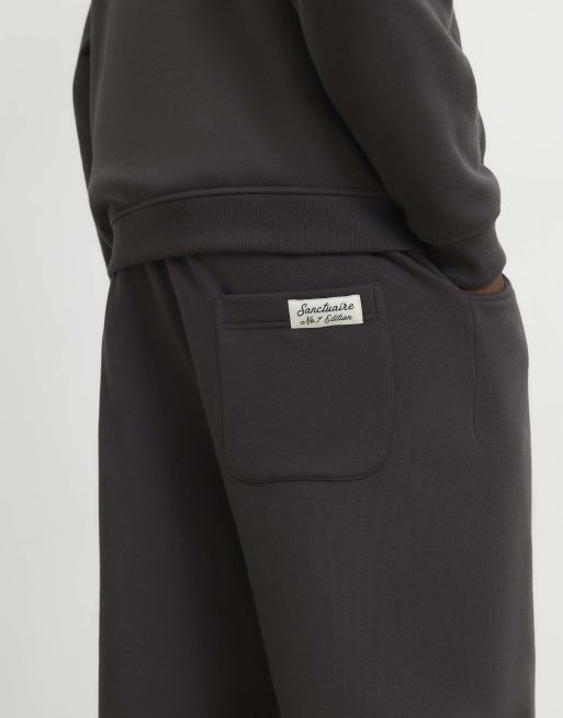River Island Regular fit sanctuaire patch joggers in grey - dark, 3 of 4