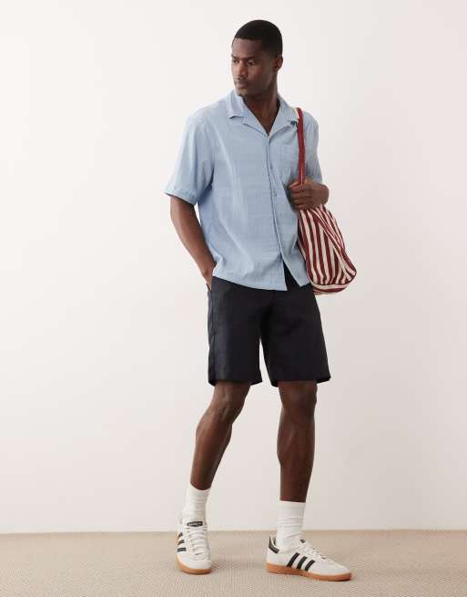 River Island - Regular-fit seersucker overhemd in lichtblauw, 2 van 5