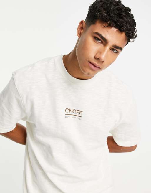 River Island regular fit slub t-shirt in ecru