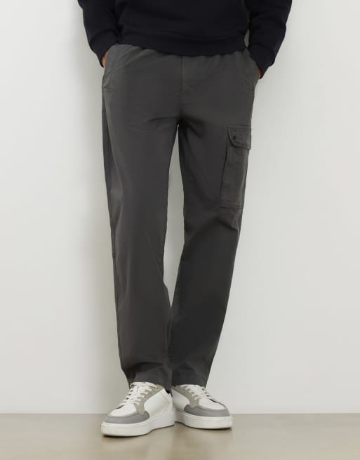 River Island Regular fit stretch cargo trousers in grey , 3 of 4