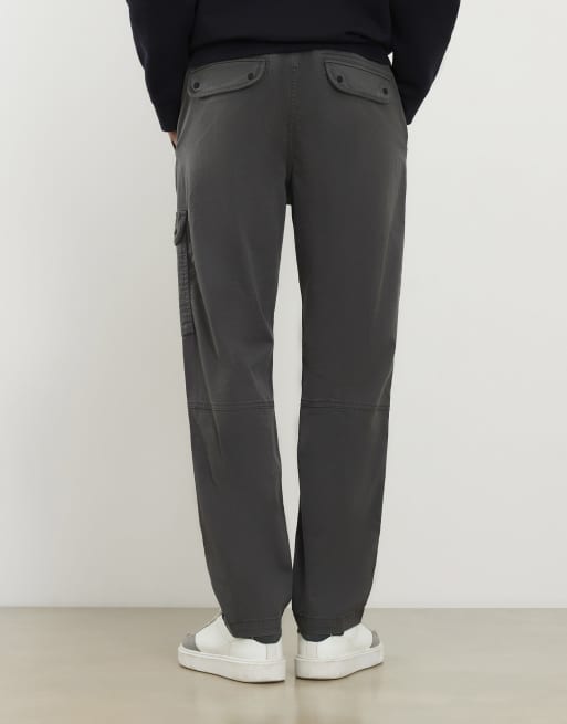 River Island Regular fit stretch cargo trousers in grey , 4 of 4