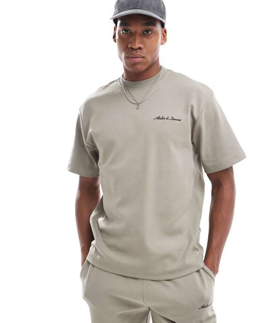 River Island regular fit t-shirt in khaki (part of a set)
