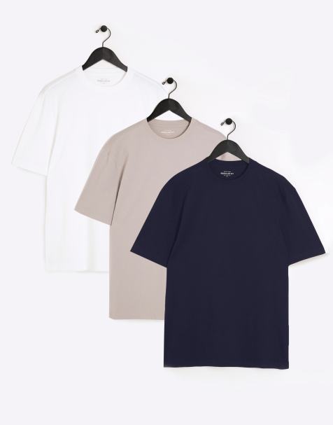 River Island Regular Fit T-Shirts 3 Pack in multi - view 1