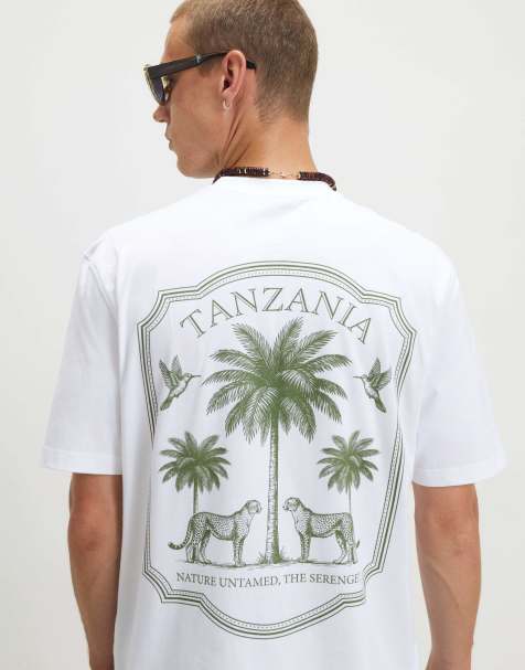 River Island Regular fit tanzania palm tree t-shirt in white - view 1