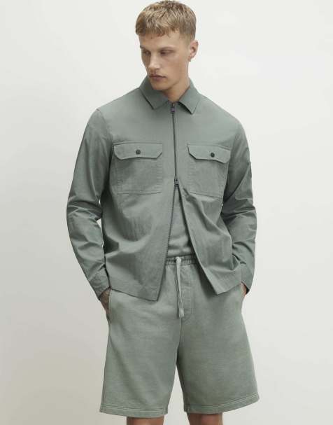 River Island Regular fit washed utility overshirt in green - view 1