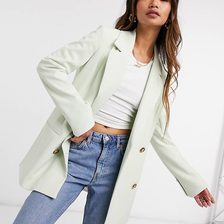 Fortress instant saddle River Island relaxed blazer in pistachio | ASOS