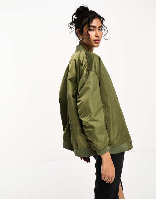 River island store khaki bomber jacket