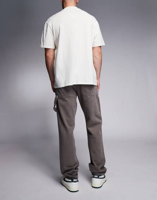 River Island relaxed carpenter jeans in brown