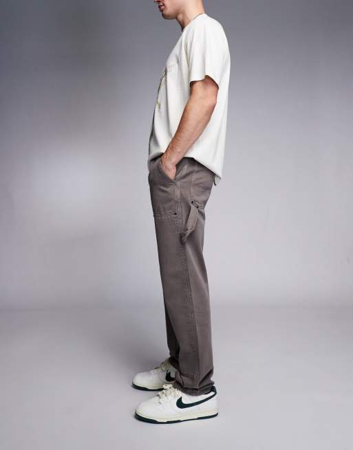 River Island relaxed carpenter jeans in brown