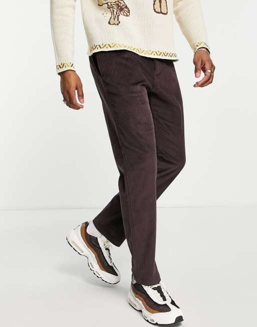 River Island relaxed cord pants in brown