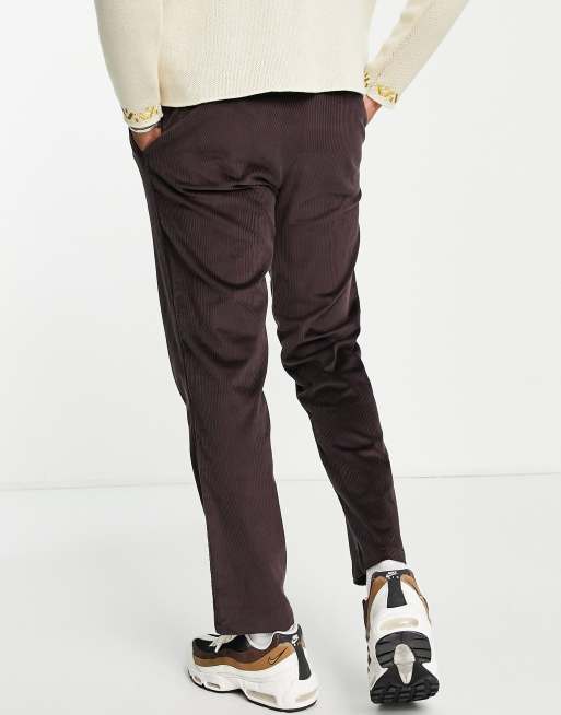 River Island relaxed cord pants in brown