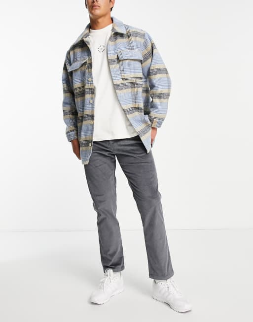 River Island relaxed cord trousers in grey
