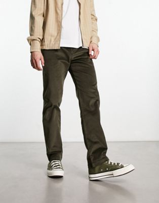 River Island relaxed cord trousers in khaki - ASOS Price Checker