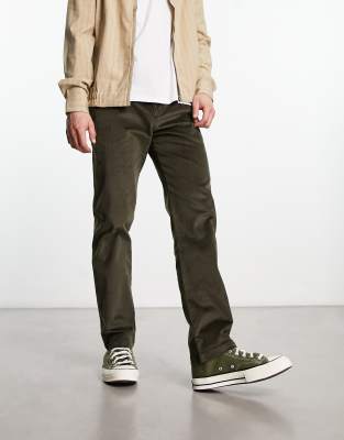 River Island relaxed cord trousers in khaki - ASOS Price Checker