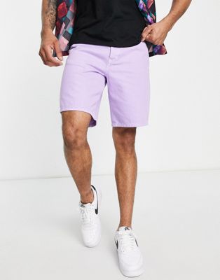 River Island relaxed denim shorts in lilac - ASOS Price Checker