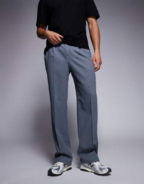 River Island relaxed elasticated trousers in blue