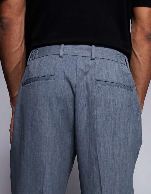 River Island relaxed elasticated trousers in blue, 4 of 5