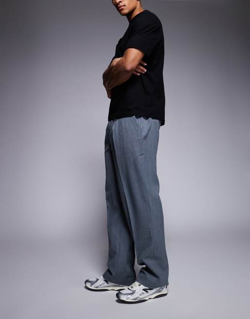 River Island relaxed elasticized pants in blue, 2 of 5