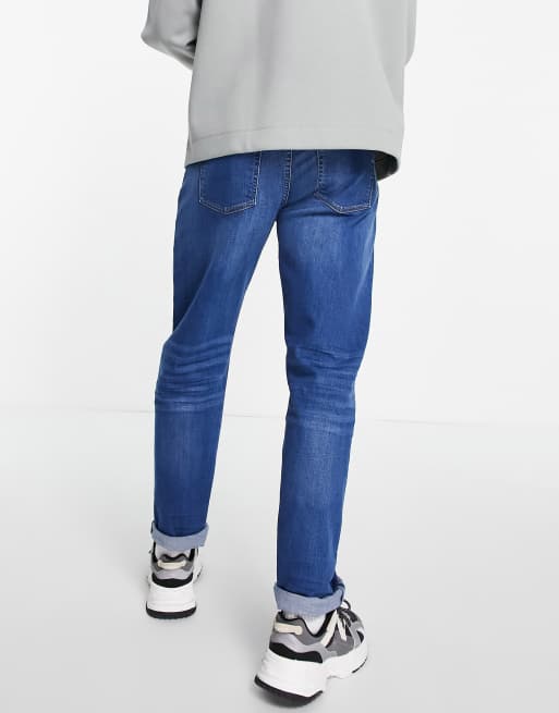 River Island relaxed fit jeans in blue, 2 of 4