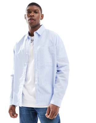 relaxed fit shirt in blue stripe