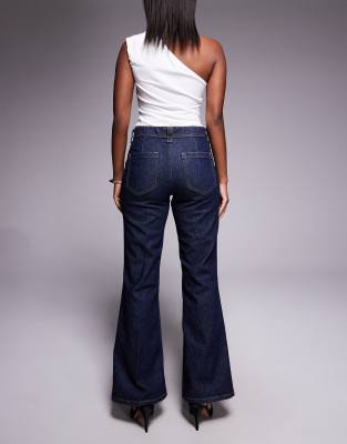 River Island Relaxed Flare Jeans In Blue