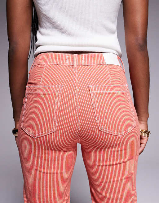 River Island relaxed flare jeans in red stripe, 4 of 5