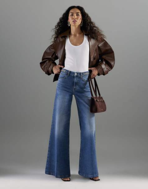 River Island relaxed palazzo jean in mid denim - view 1