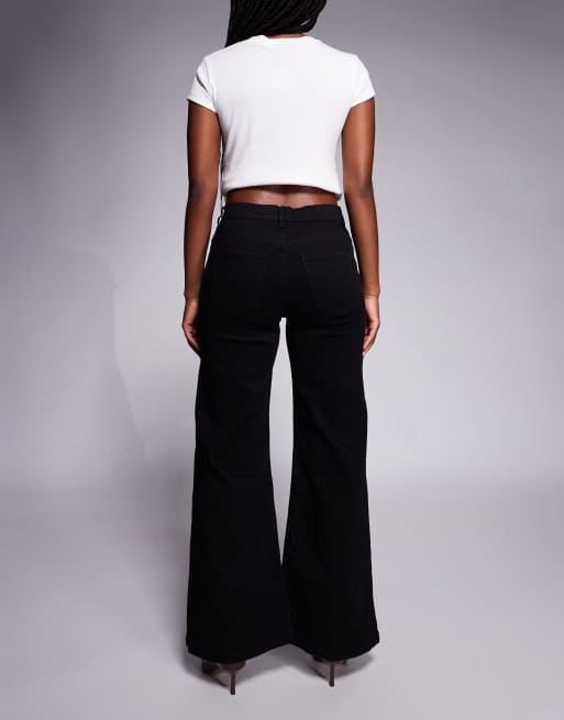 River Island relaxed palazzo jeans in black , 2 of 5