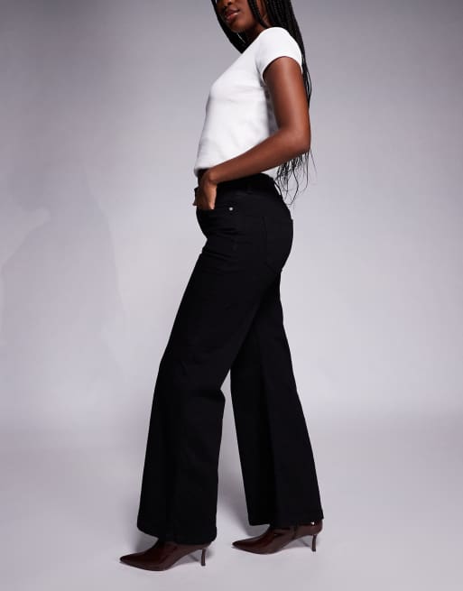 River Island relaxed palazzo jeans in black , 3 of 5