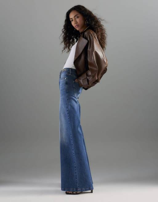 River Island relaxed palazzo jeans in mid denim, 4 of 4