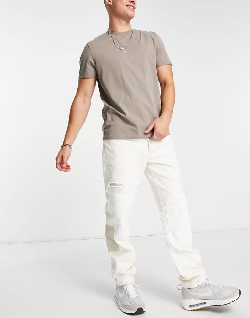 River island best sale mens white jeans