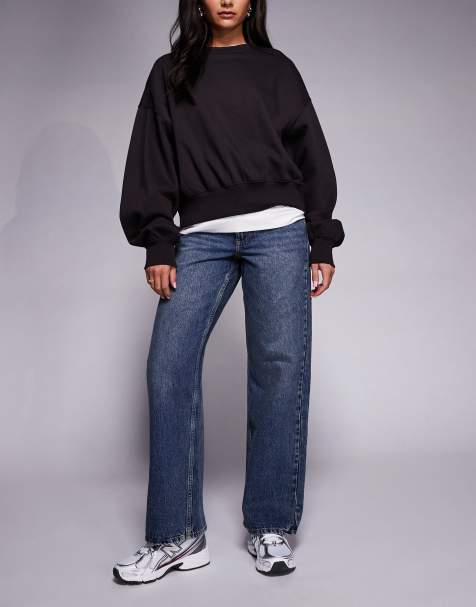 River Island relaxed straight jean in dark denim - view 1