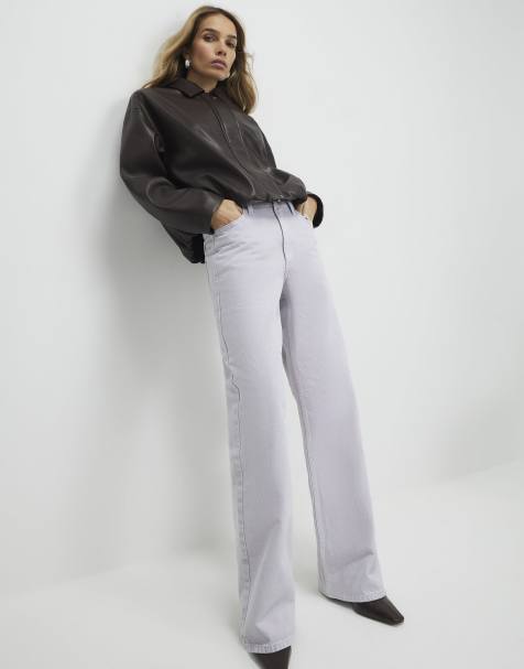 River Island Relaxed straight jeans in purple - light - view 1