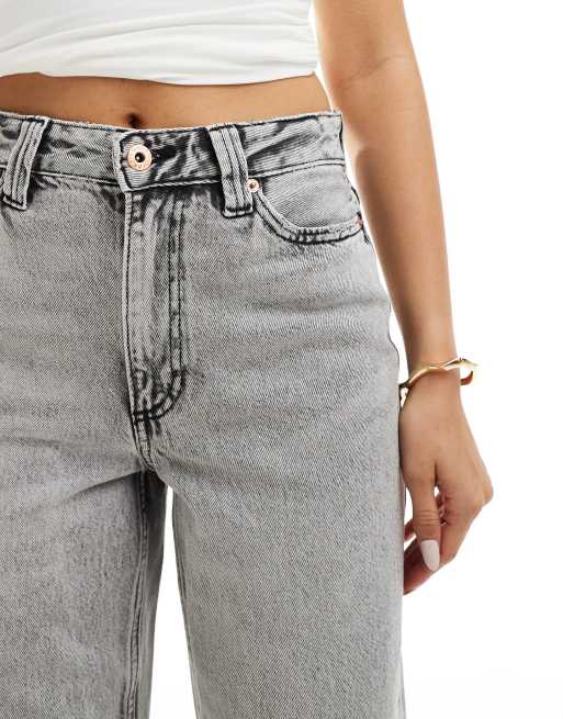 River Island relaxed straight leg jean in grey ASOS