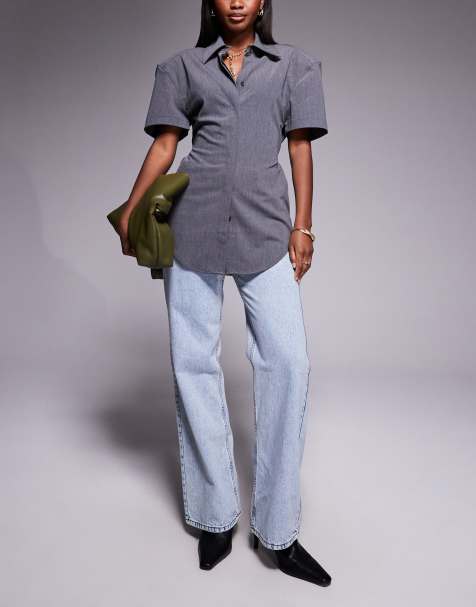 River Island relaxed straight leg jean in light denim - view 1