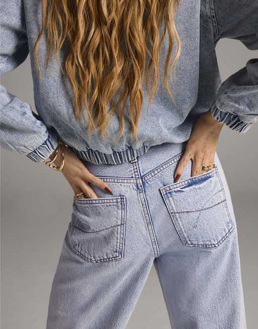 River Island relaxed straight leg jean in light denim, 4 of 4