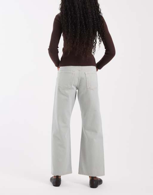 River Island relaxed straight leg jean in light green, 2 of 5