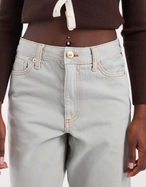 River Island relaxed straight leg jean in light green, 5 of 5