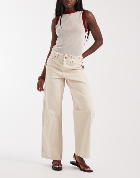 River Island relaxed straight leg jean in white - view 1