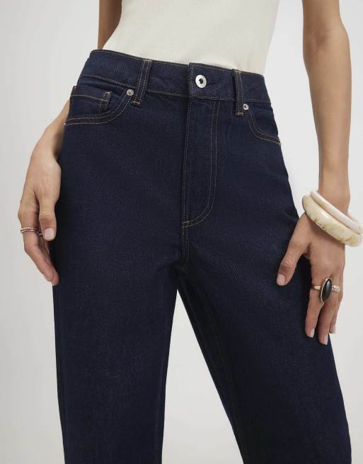 River Island Relaxed straight leg jeans in dark blue, 2 of 4