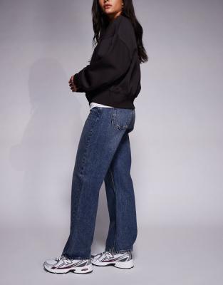 River Island Relaxed Straight Leg Jeans In Blue