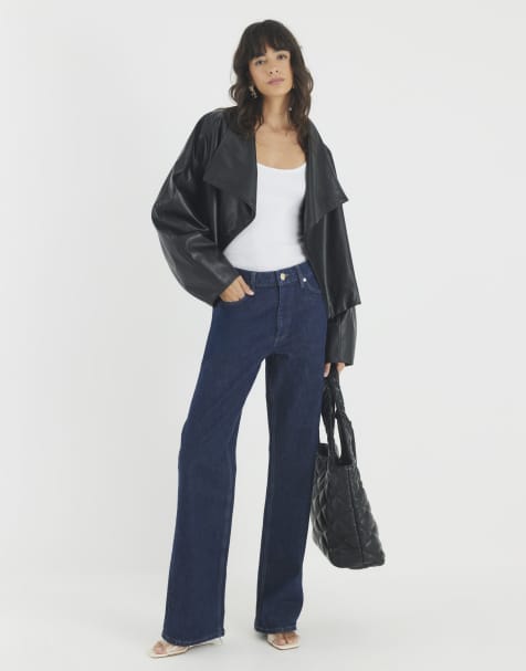 River Island Relaxed straight leg jeans in denim - dark - view 1