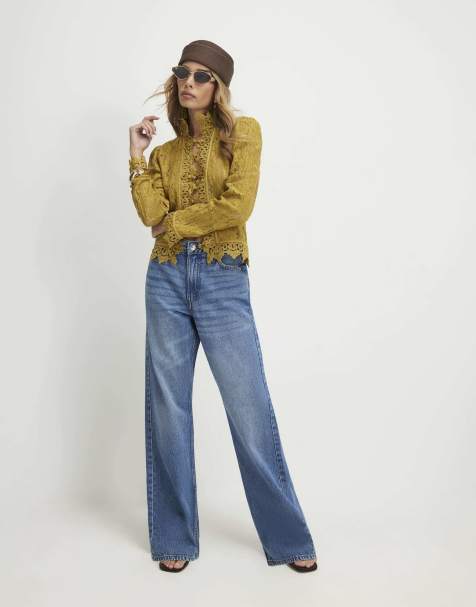 River Island Relaxed straight leg jeans in denim - medium - view 1