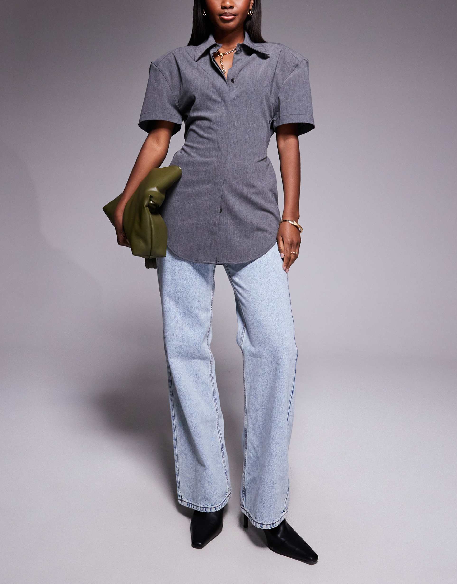 river island relaxed straight leg jeans in light denim