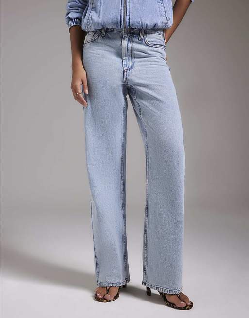 River Island relaxed straight leg jeans in light denim, 3 of 4