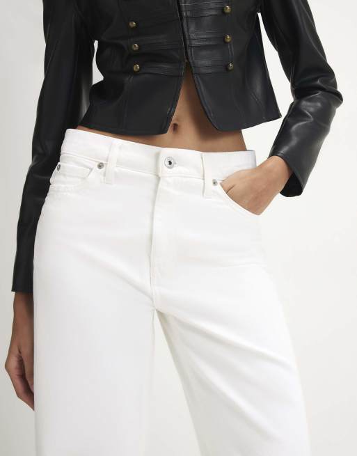 River Island Relaxed straight leg jeans in white, 2 of 4