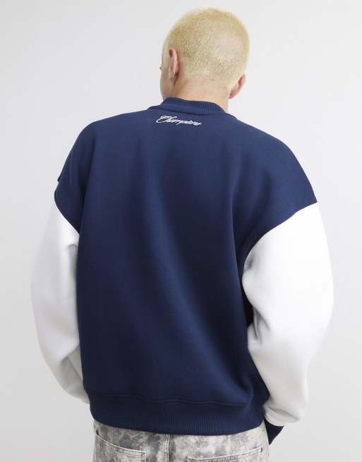 River Island Rennes varsity bomber jacket in navy, 4 of 4
